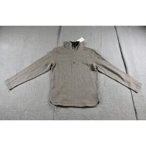 New Robert Graham Sweater Small Brown Taupe The Getty Quarter Zip Mock Neck
